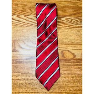 DONALD TRUMP TIE President Signature Silk Regimental STRIPED Red White EUC